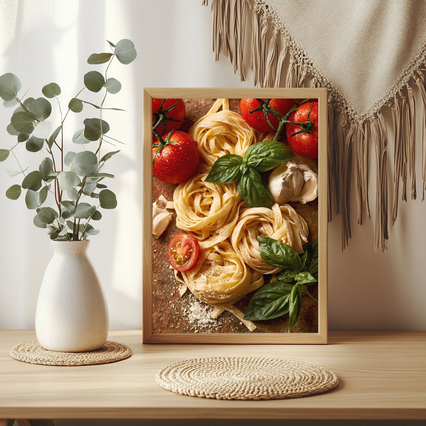 Pasta-Zutaten von oben Poster – Raumansicht 3