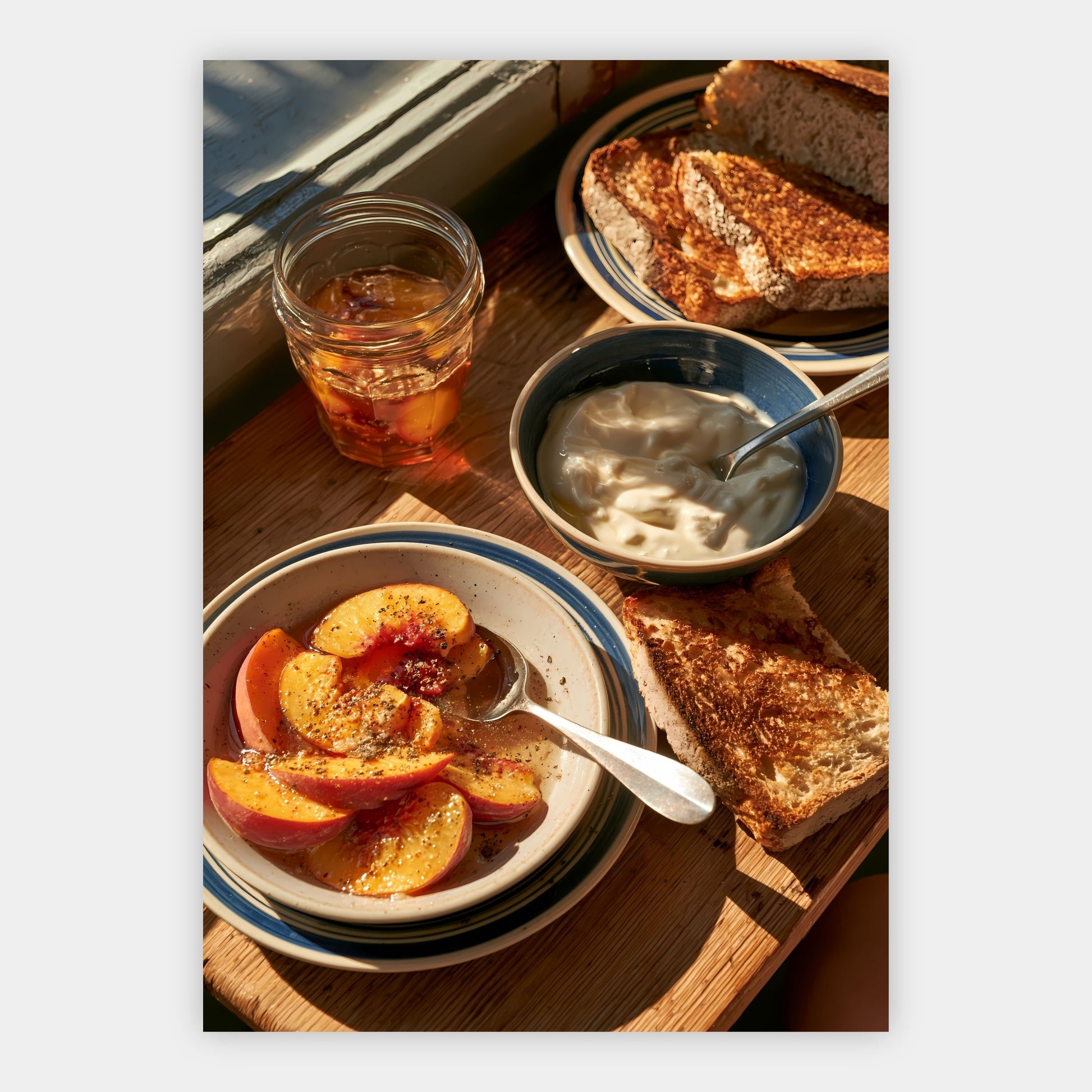 Frühstück mit Pfirsichen Poster – Freisteller