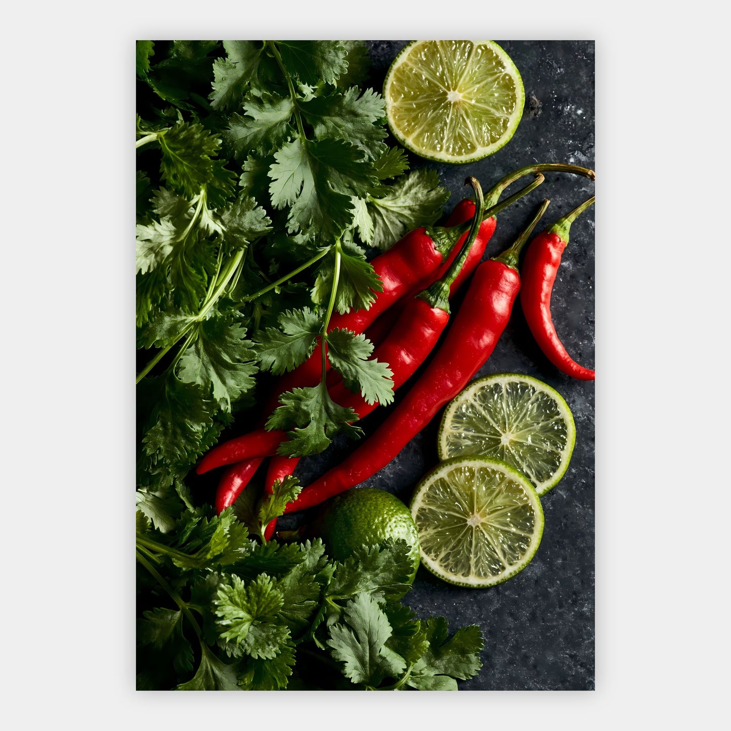 Chili und Limetten Poster – Freisteller