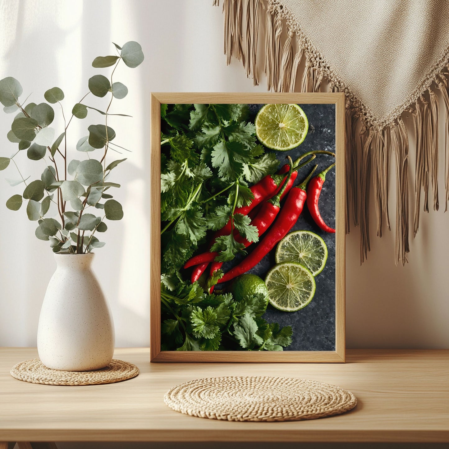 Chili und Limetten Poster – Raumansicht 3