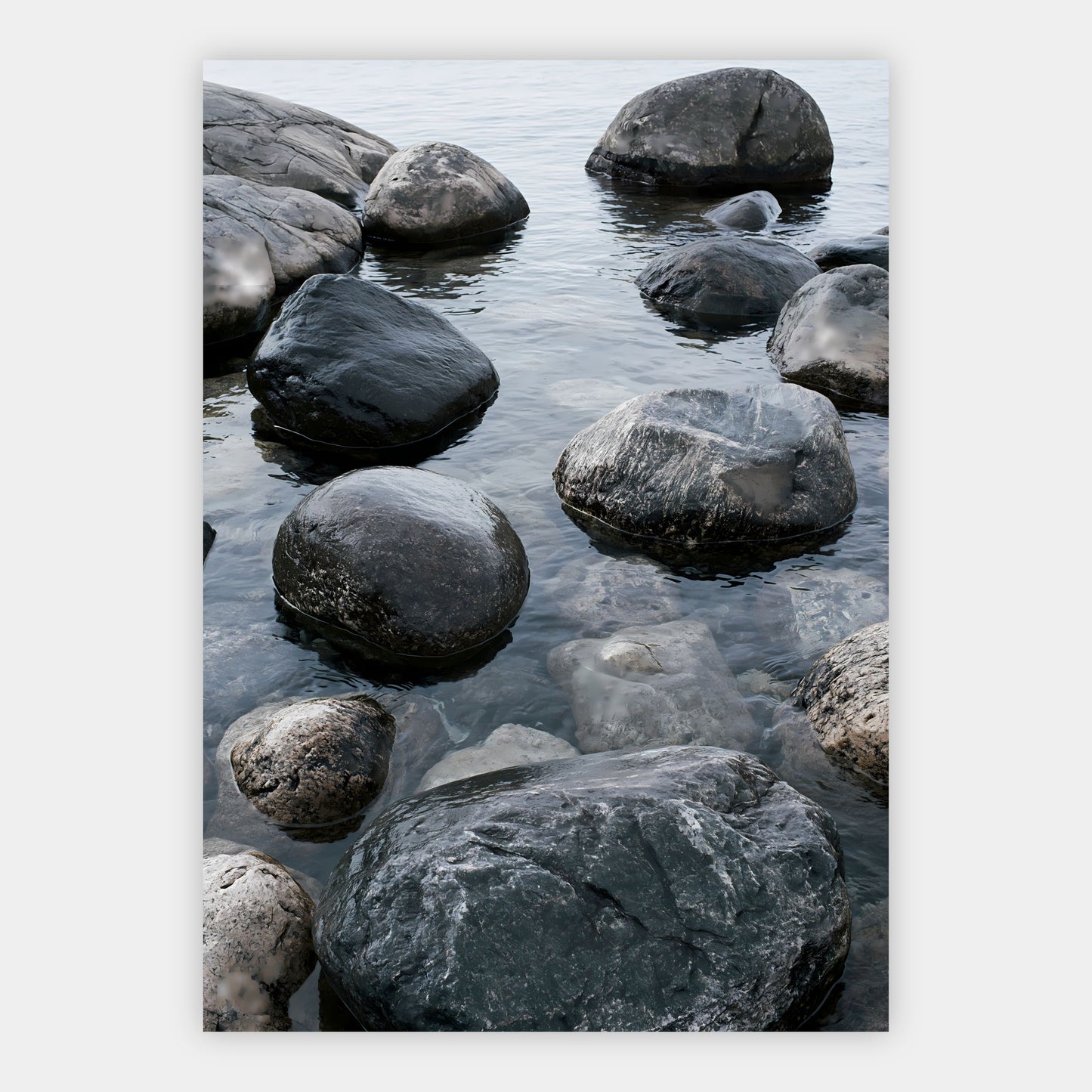 Steinstrand in Grau Poster – Freisteller