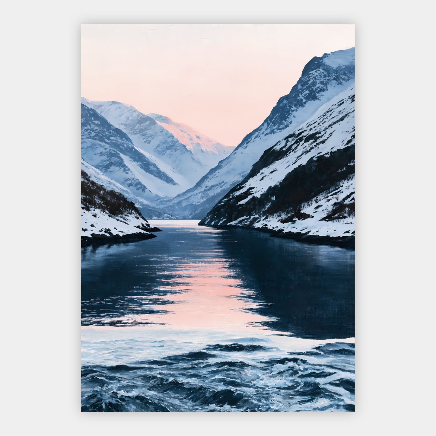 Fjord im Winterlicht Poster – Freisteller