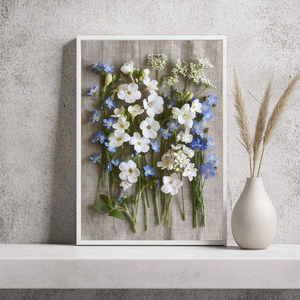 Wildblumen auf Leinen Poster – Raumansicht 2