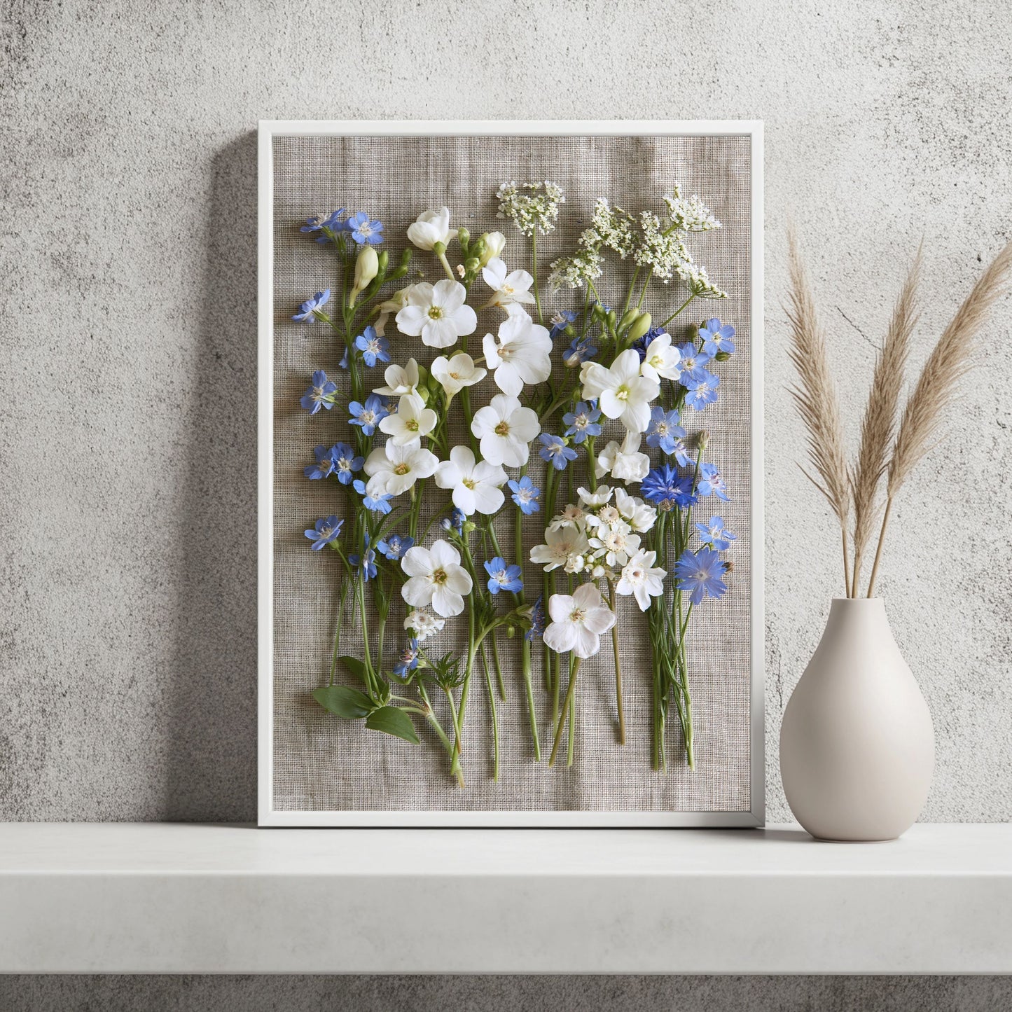Wildblumen auf Leinen Poster – Raumansicht 2