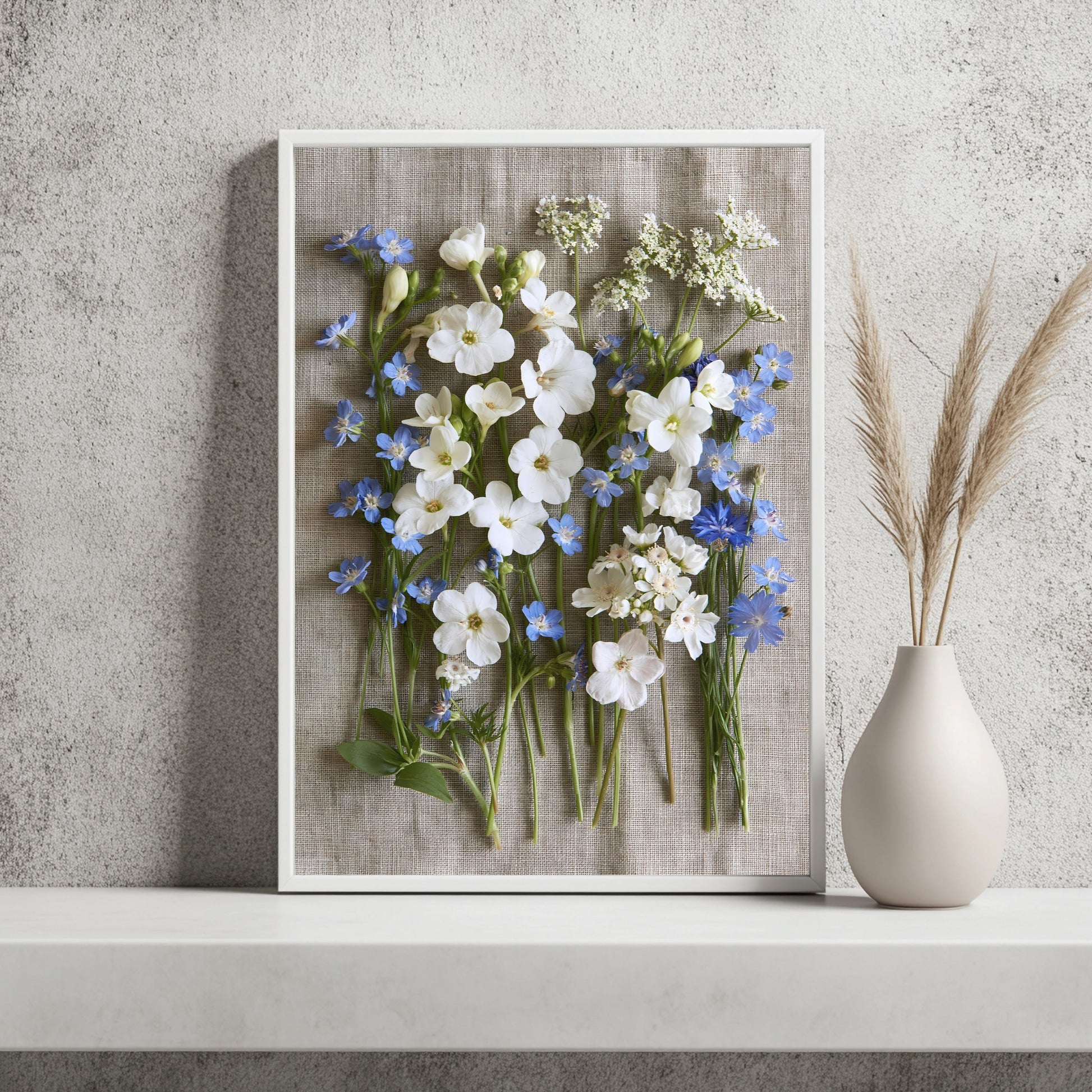 Wildblumen auf Leinen Poster – Raumansicht 2