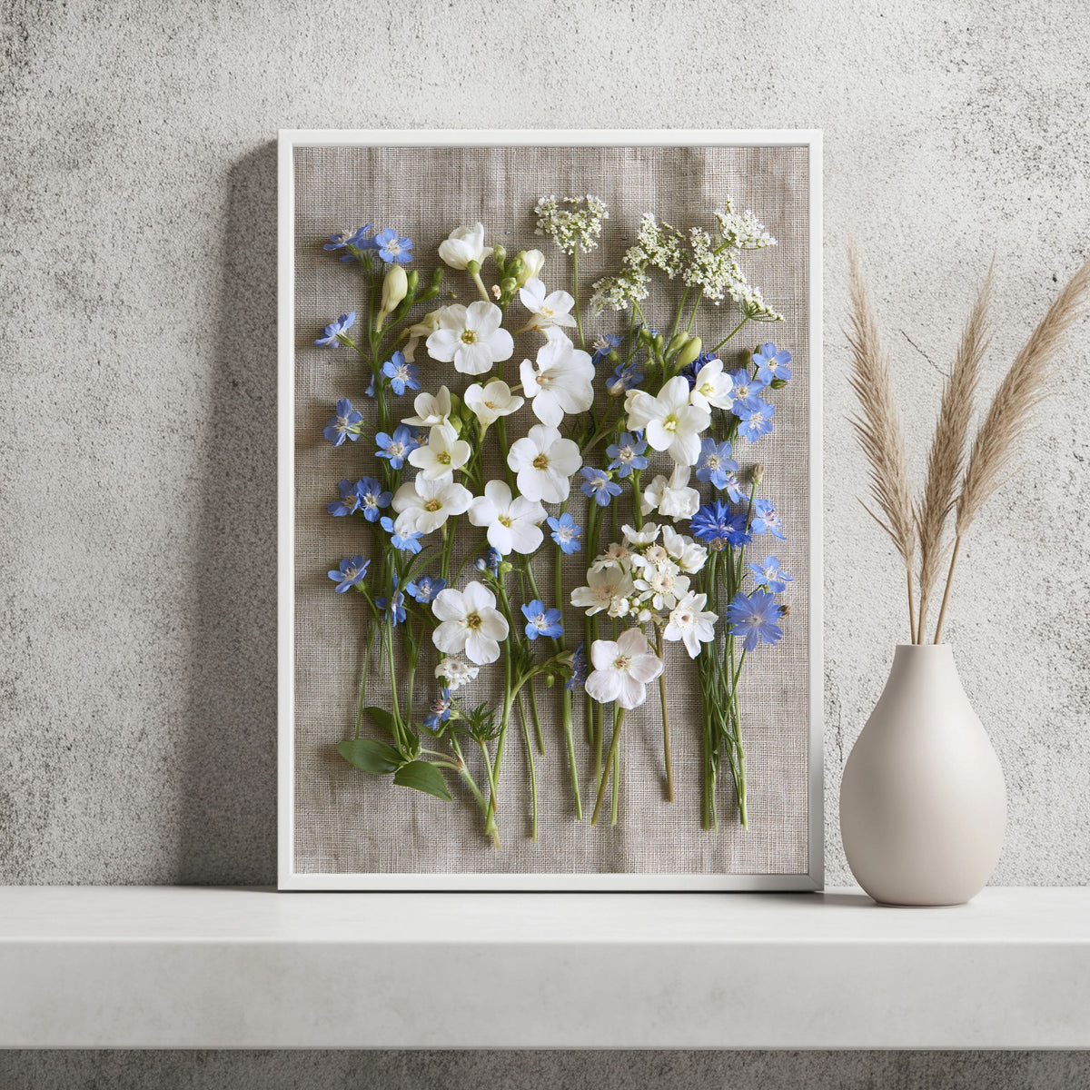 Wildblumen auf Leinen Poster – Raumansicht 2