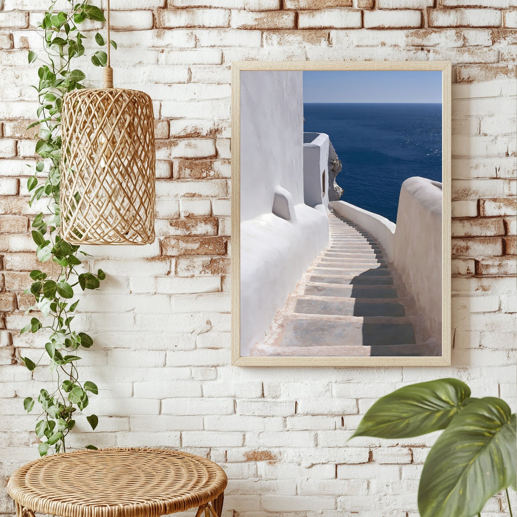 Steintreppe zum Meer Poster – Raumansicht 1