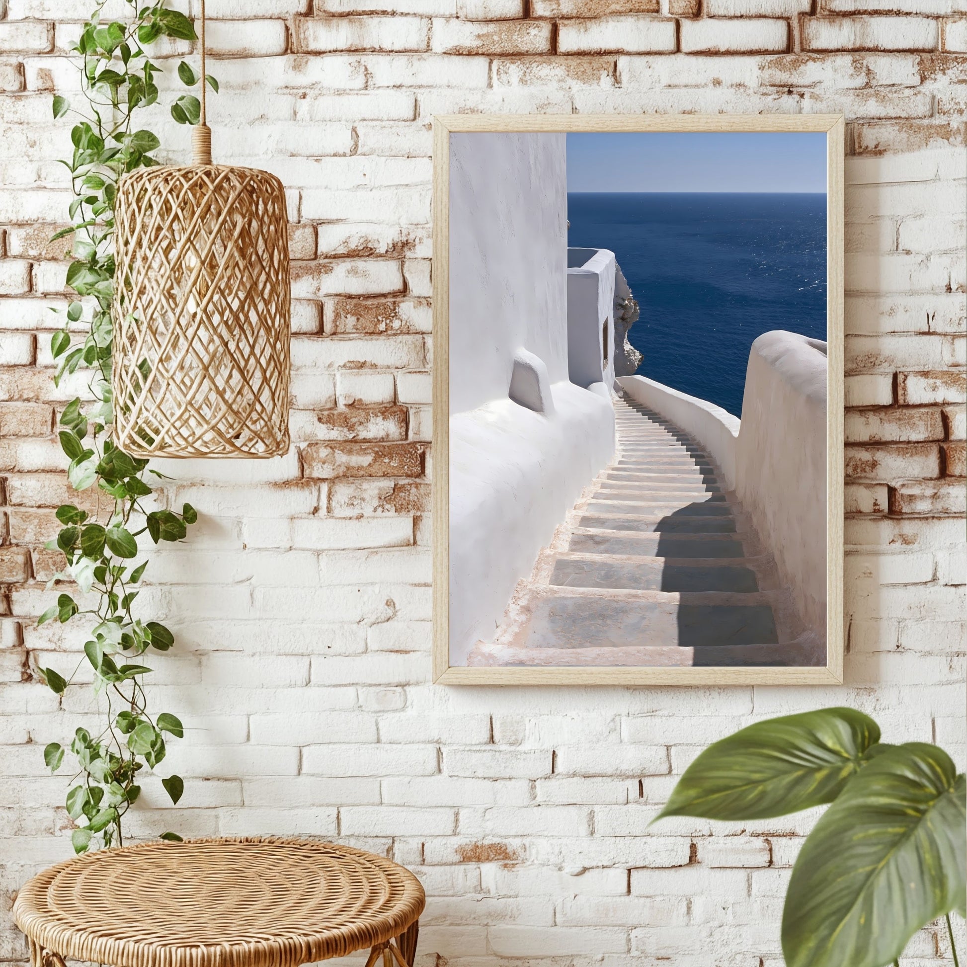 Steintreppe zum Meer Poster – Raumansicht 1