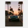 Sommerauto unter Palmen Poster – Freisteller