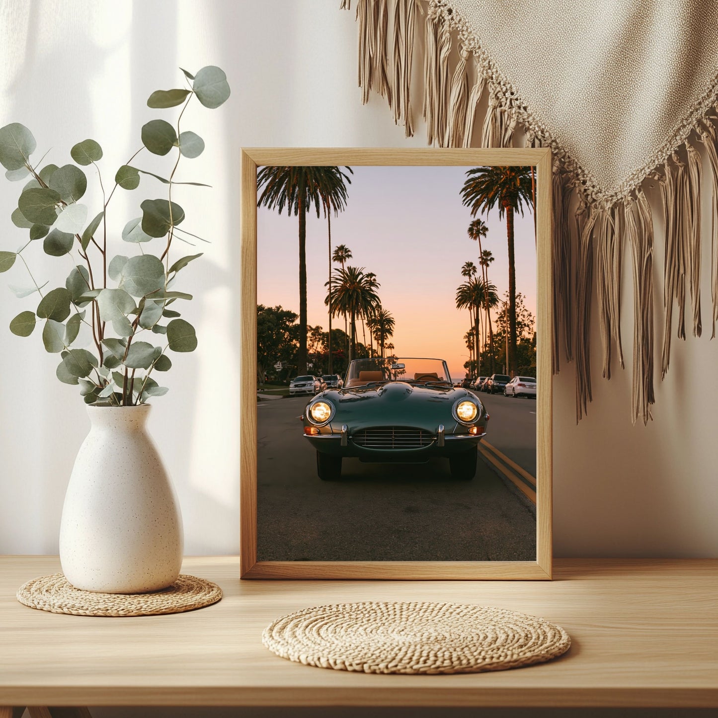 Sommerauto unter Palmen Poster – Raumansicht 3