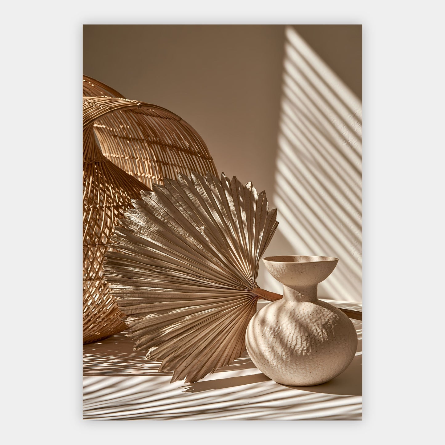 Palmblatt und Rattan Poster – Freisteller
