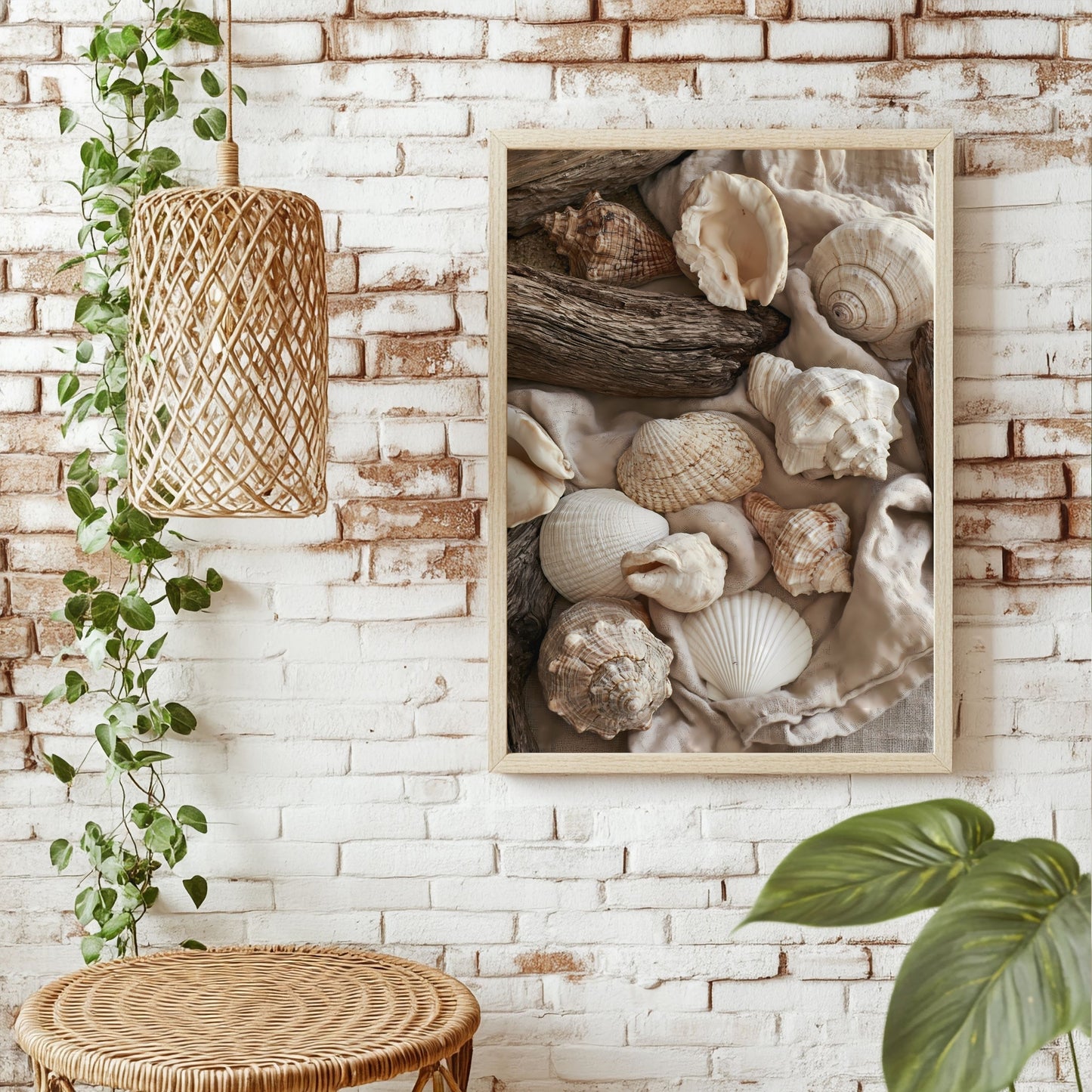 Muscheln und Leinen Poster – Raumansicht 1