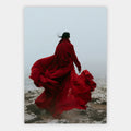 Roter Mantel im Nebel Poster – Freisteller