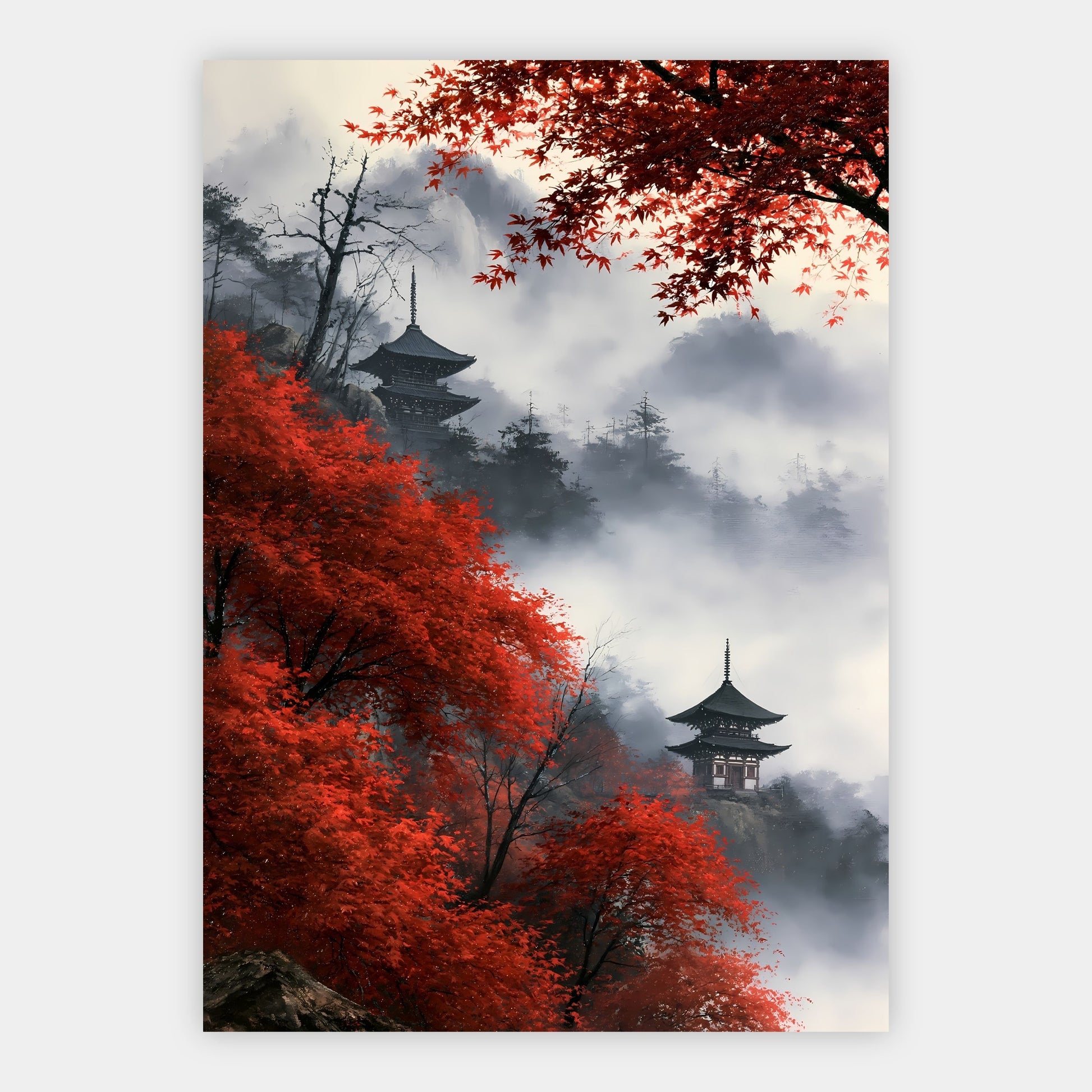 Bergtempel im Herbst Poster – Freisteller