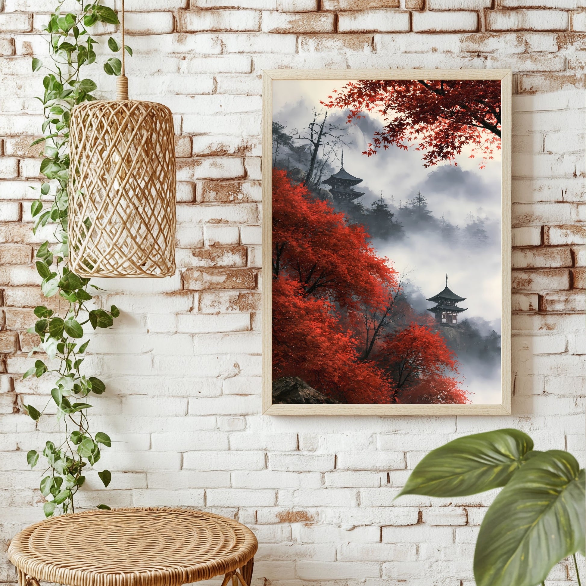 Bergtempel im Herbst Poster – Raumansicht 1