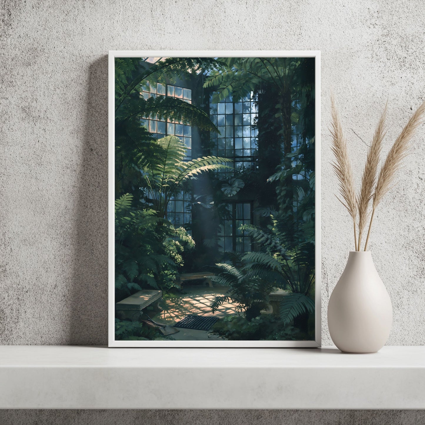 Gewächshaus bei Nacht Poster – Raumansicht 2
