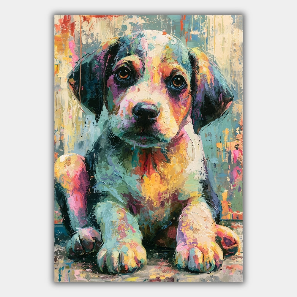Welpe Pastell Bunt Poster – Produktansicht 1