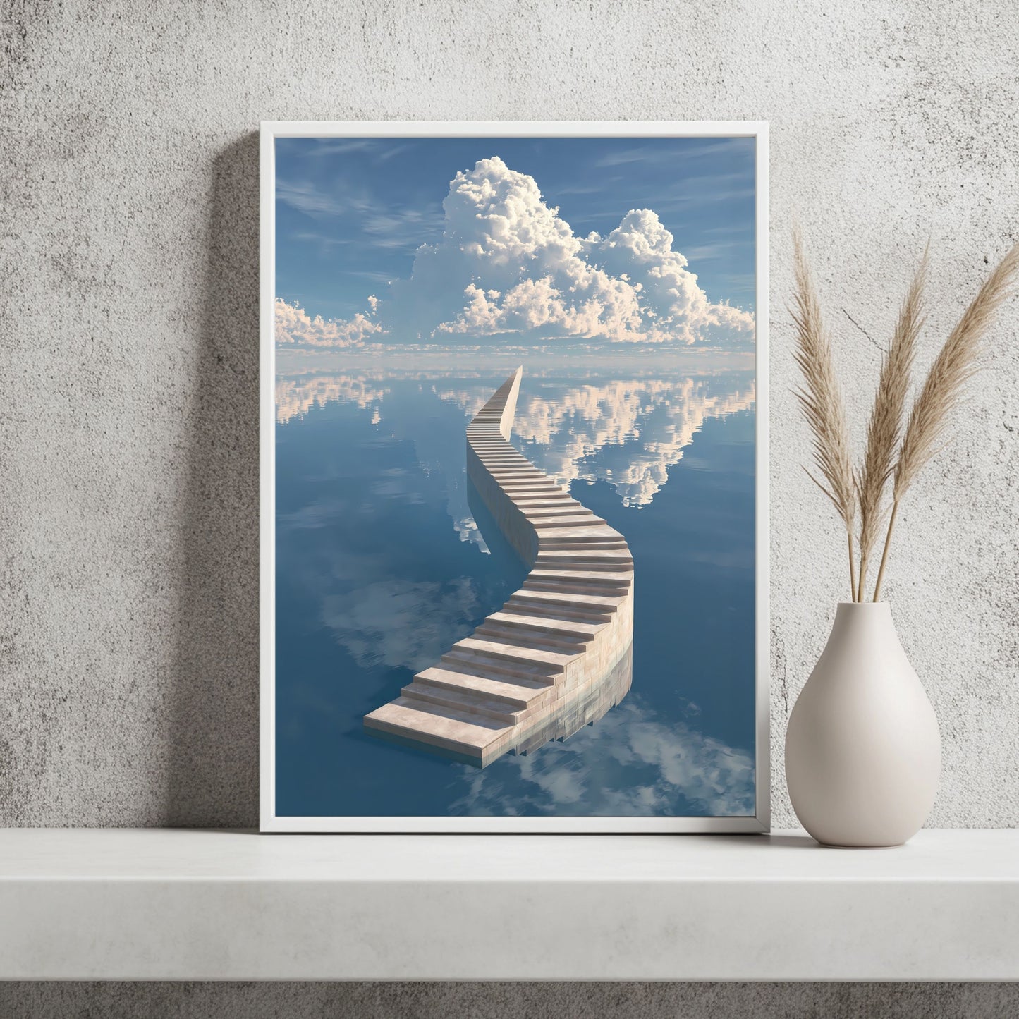 Treppe durch Wasserhimmel Poster – Raumansicht 2