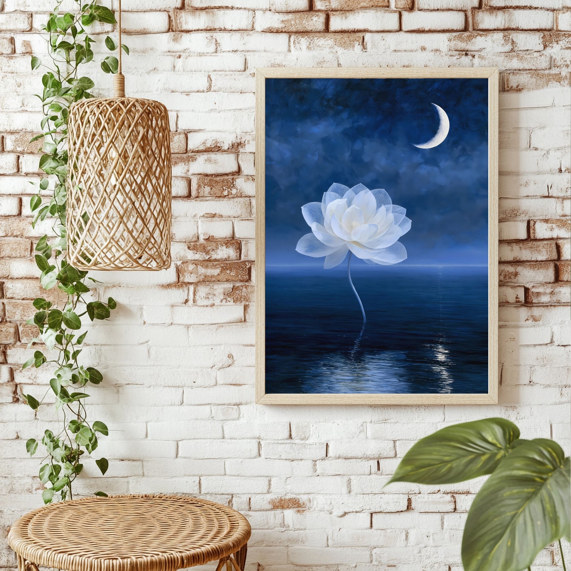 Mondblume im Ozean Poster – Raumansicht 1