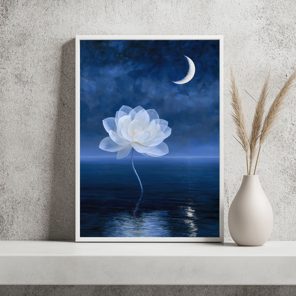 Mondblume im Ozean Poster – Raumansicht 2