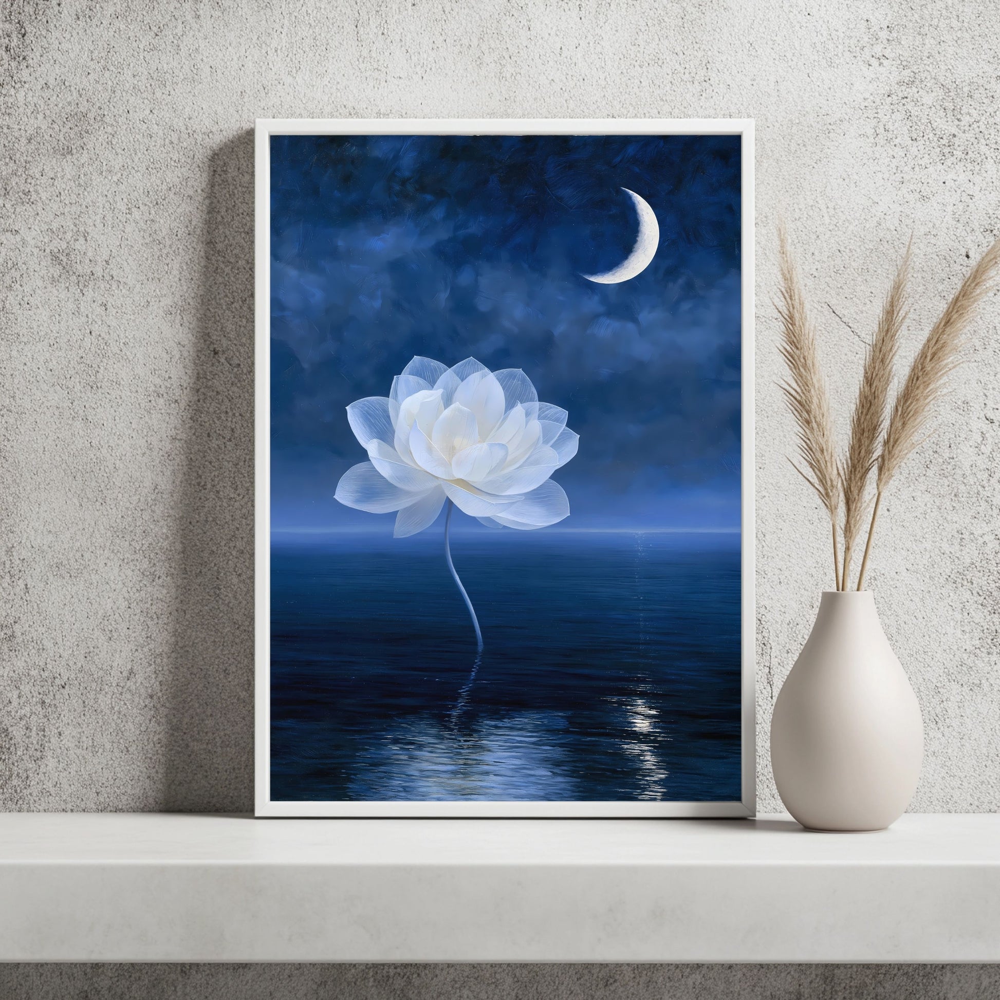 Mondblume im Ozean Poster – Raumansicht 2