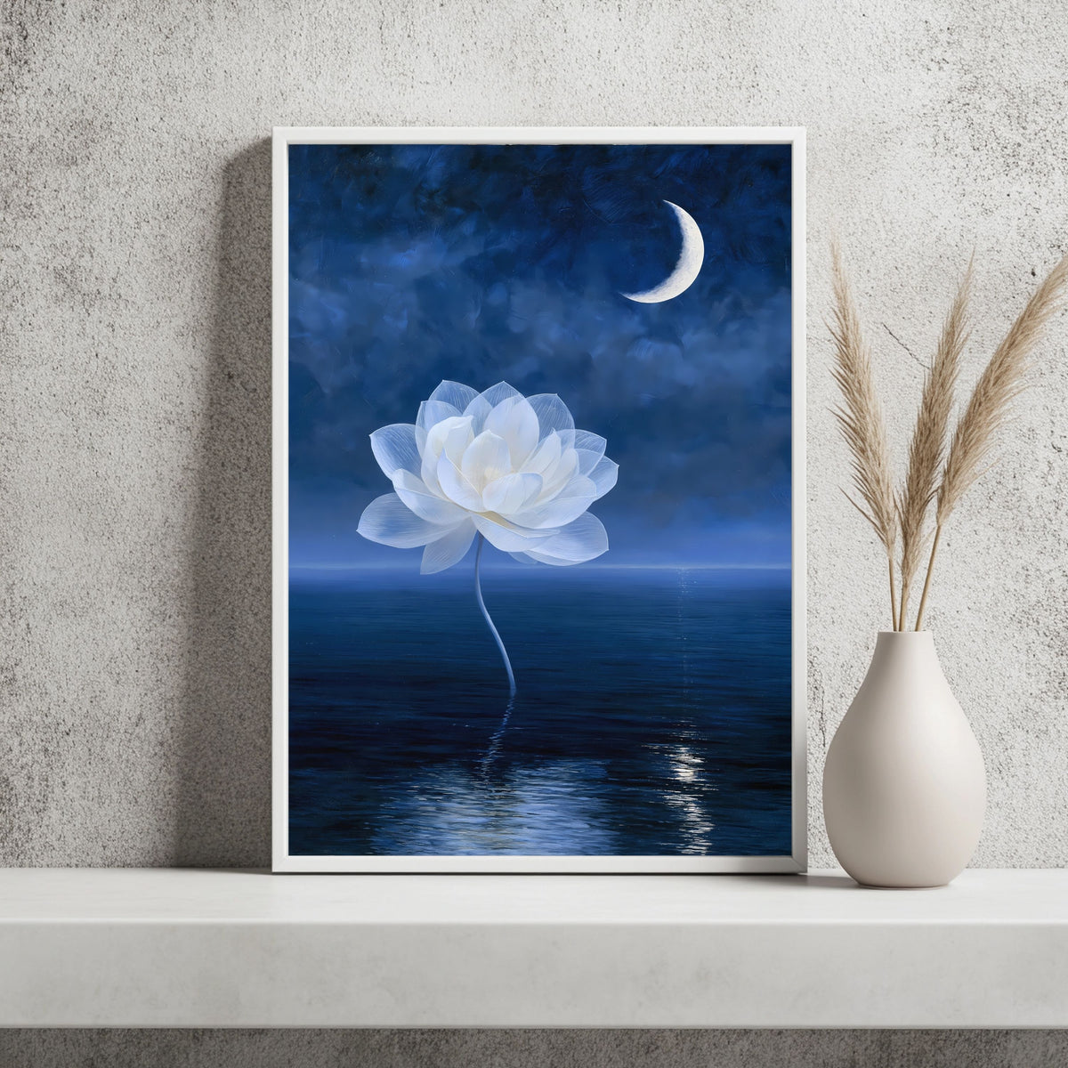 Mondblume im Ozean Poster – Raumansicht 2
