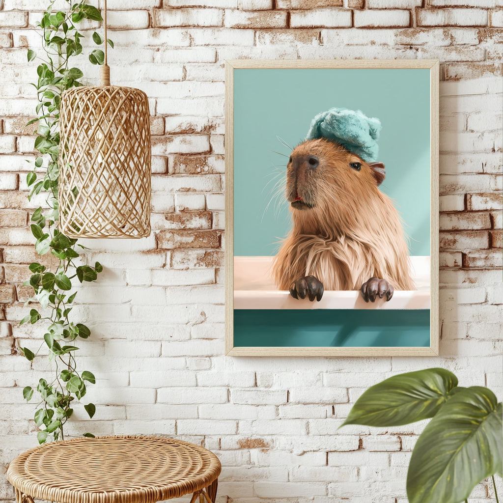 Capybara im Spa Poster – Raumansicht 1
