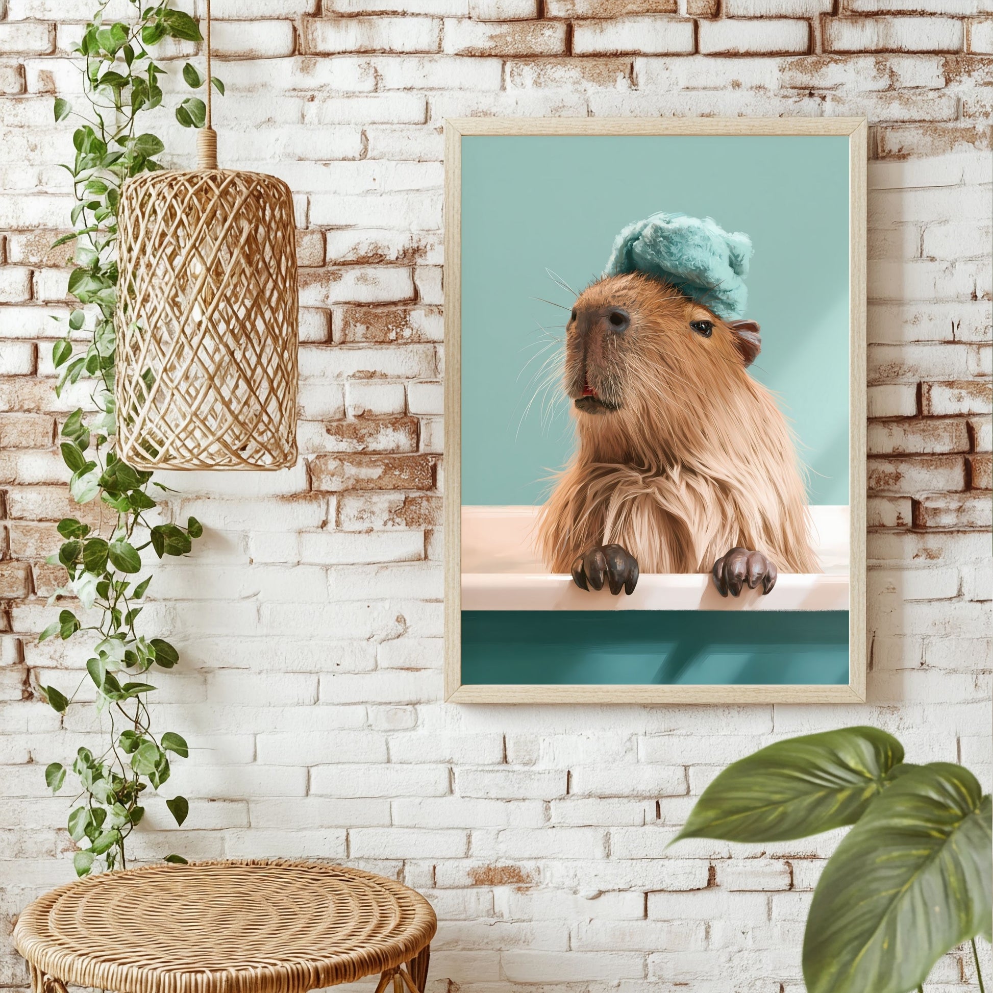 Capybara im Spa Poster – Raumansicht 1