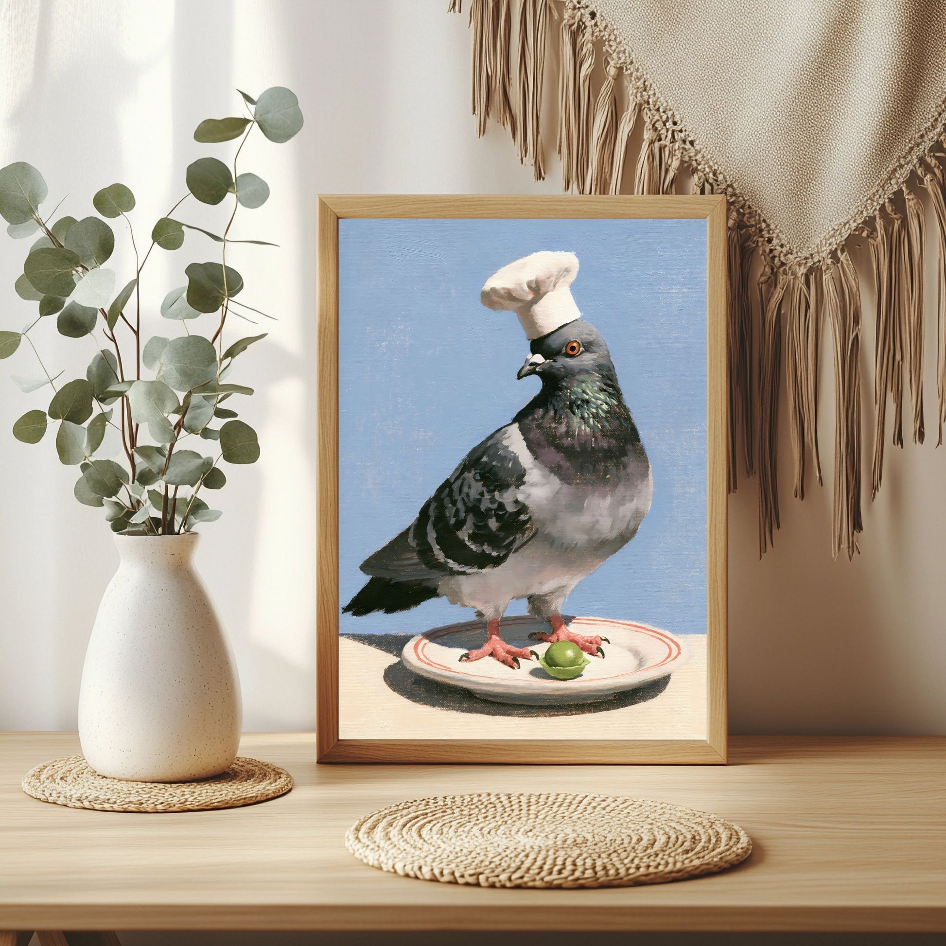 Taube als Chefkoch Poster – Raumansicht 3