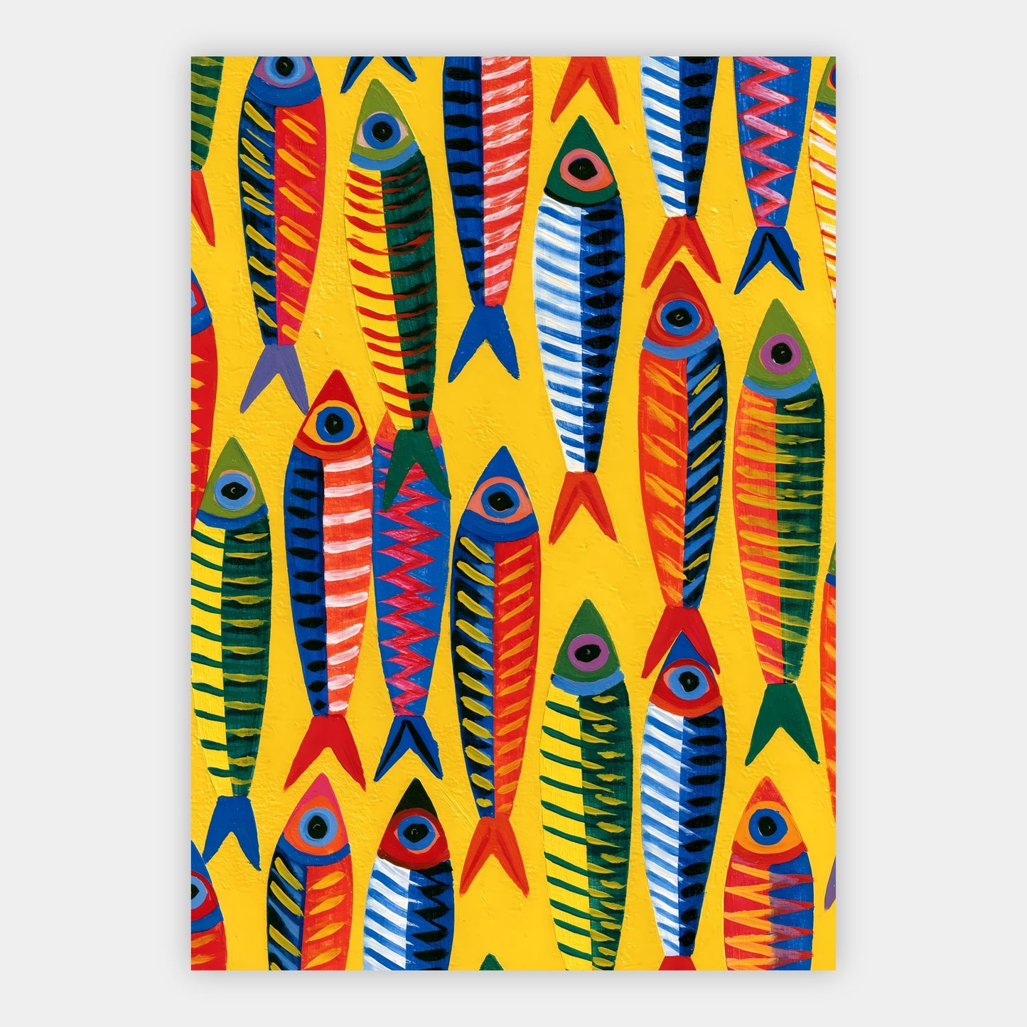 Bunte Sardinenformen Poster – Freisteller