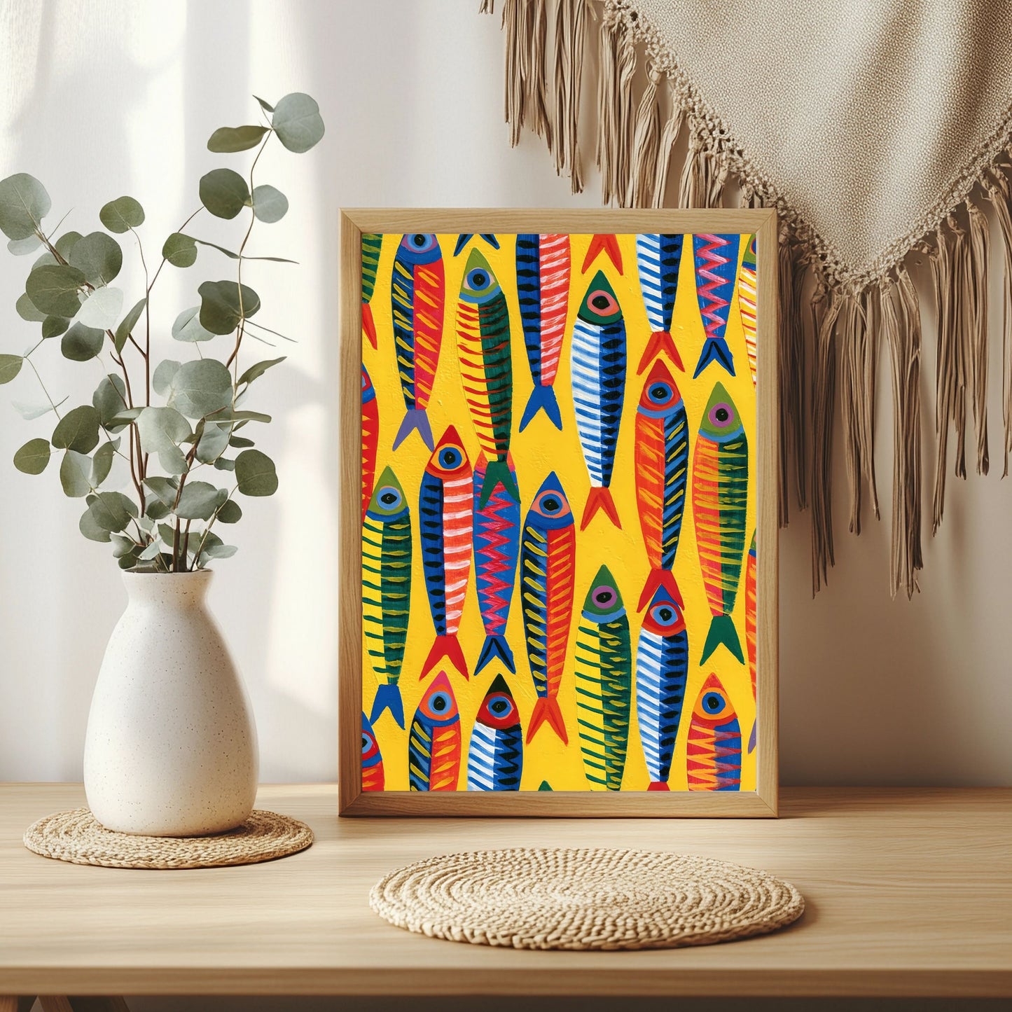 Bunte Sardinenformen Poster – Raumansicht 3