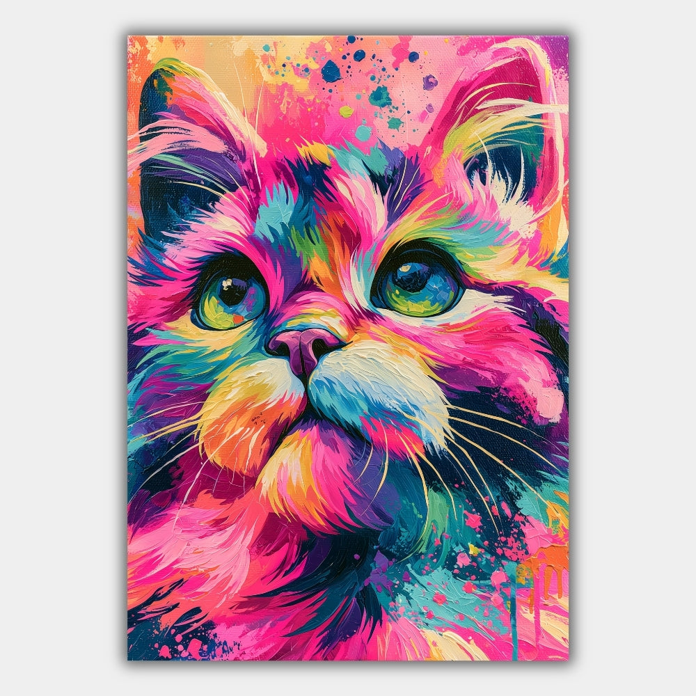 Katze Pop Art Bunt Poster – Produktansicht 1