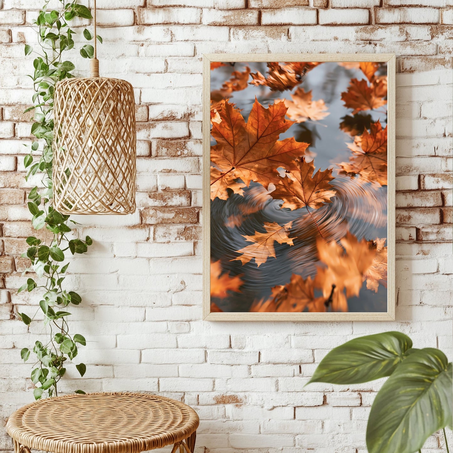 Herbstblätter im Wind Poster – Raumansicht 1