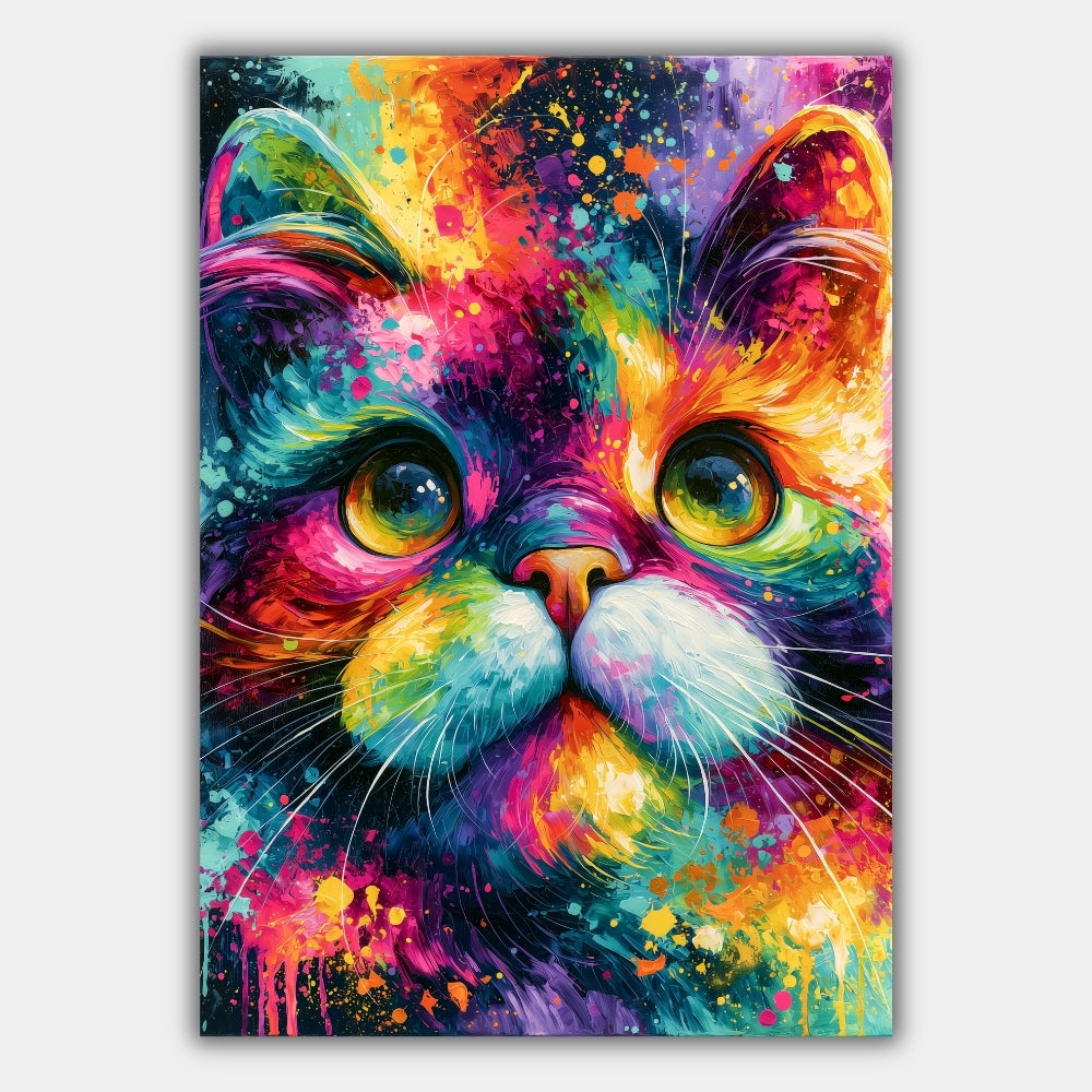 Katze Explosiv Bunt Pop Art Poster – Produktansicht 1