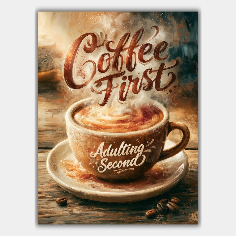 Coffee First Adulting Kaffee Poster – Produktansicht 1
