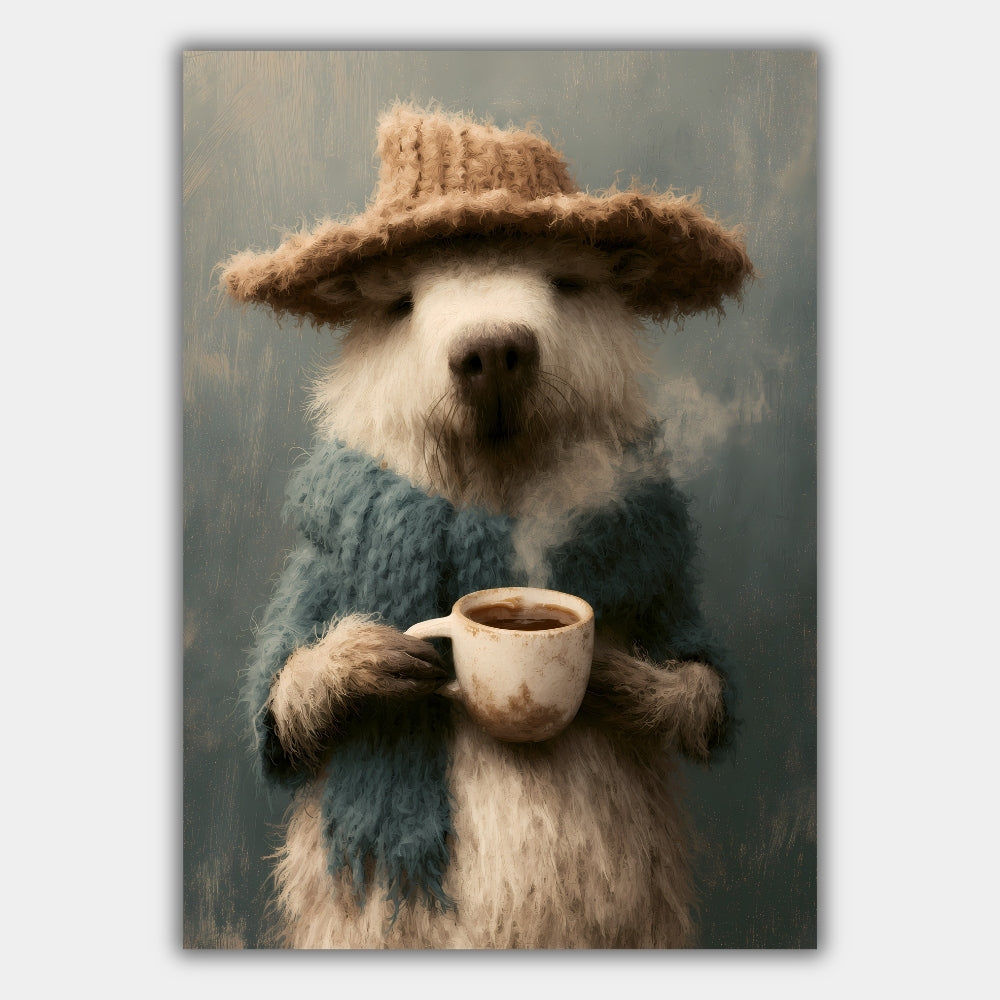 Tier Kaffee Vintage Lustig Poster – Produktansicht 1