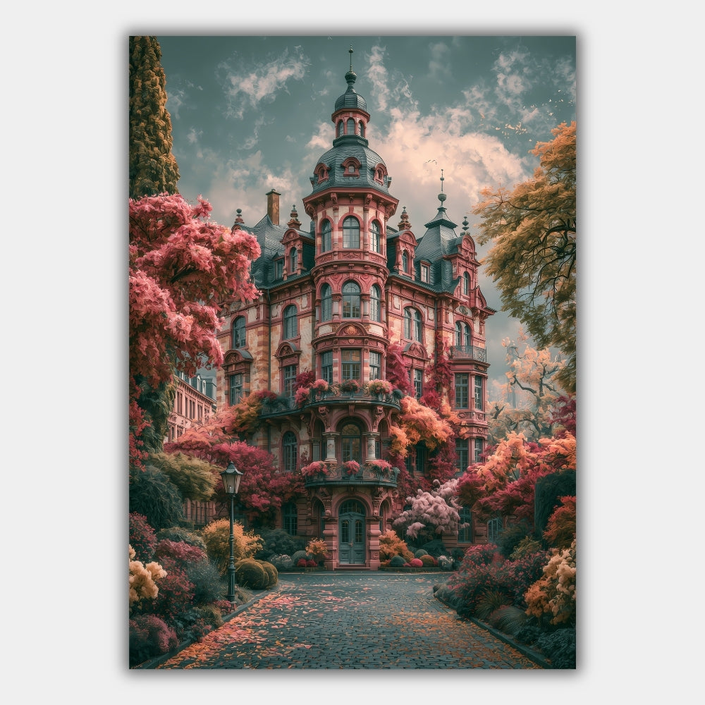 Romantisches Märchenschloss Rosa Poster – Produktansicht 1
