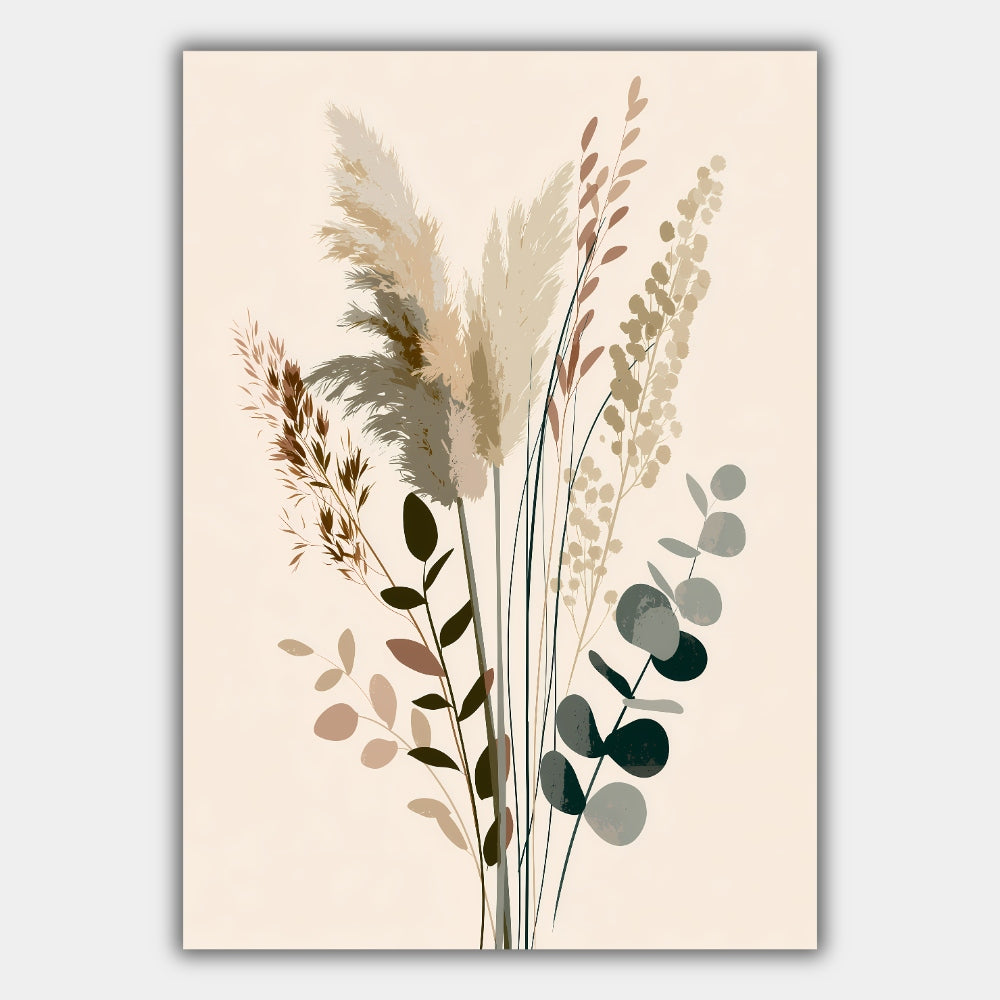 Pampasgras und Eukalyptus Poster – Produktansicht 1