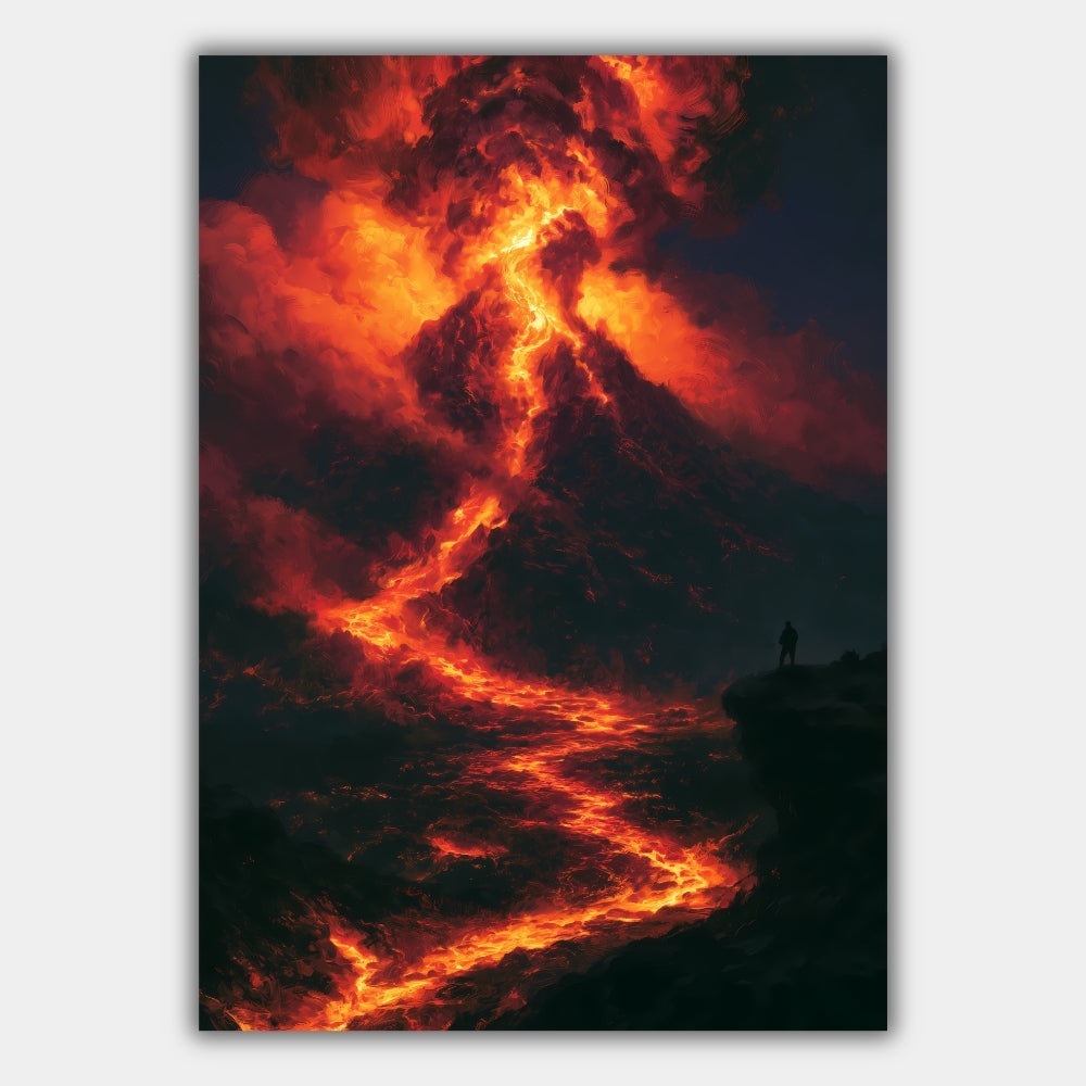 Vulkan Ausbruch Lava Dramatisch Poster – Produktansicht 1