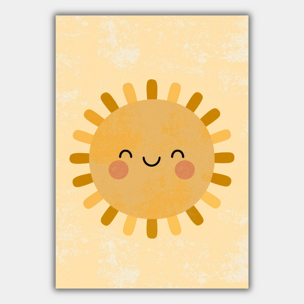 Sonne Lächelnd Boho Gelb Poster – Produktansicht 1