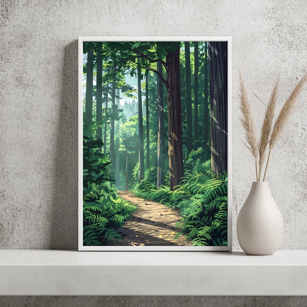 Sonniger Waldpfad Poster – Produktansicht 3