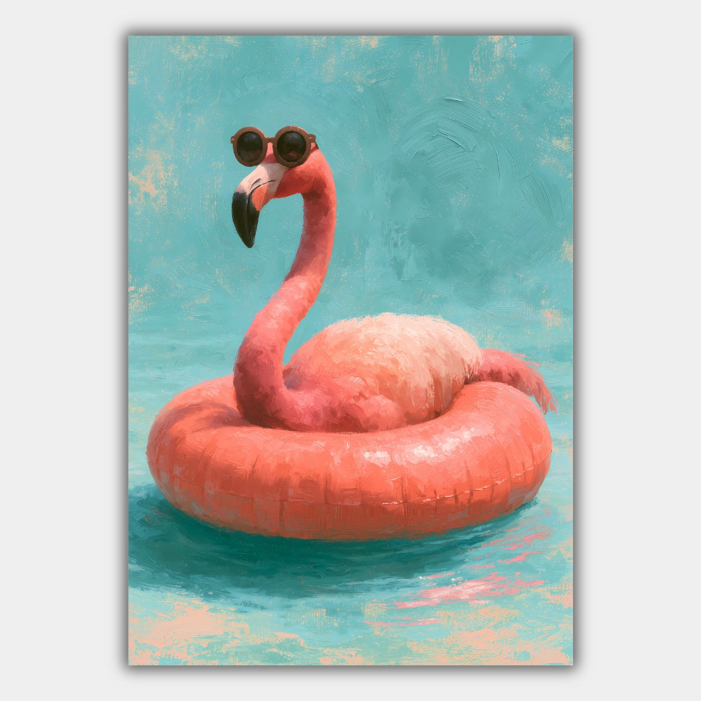 Flamingo Sonnenbrille Schwimmring Poster – Produktansicht 1