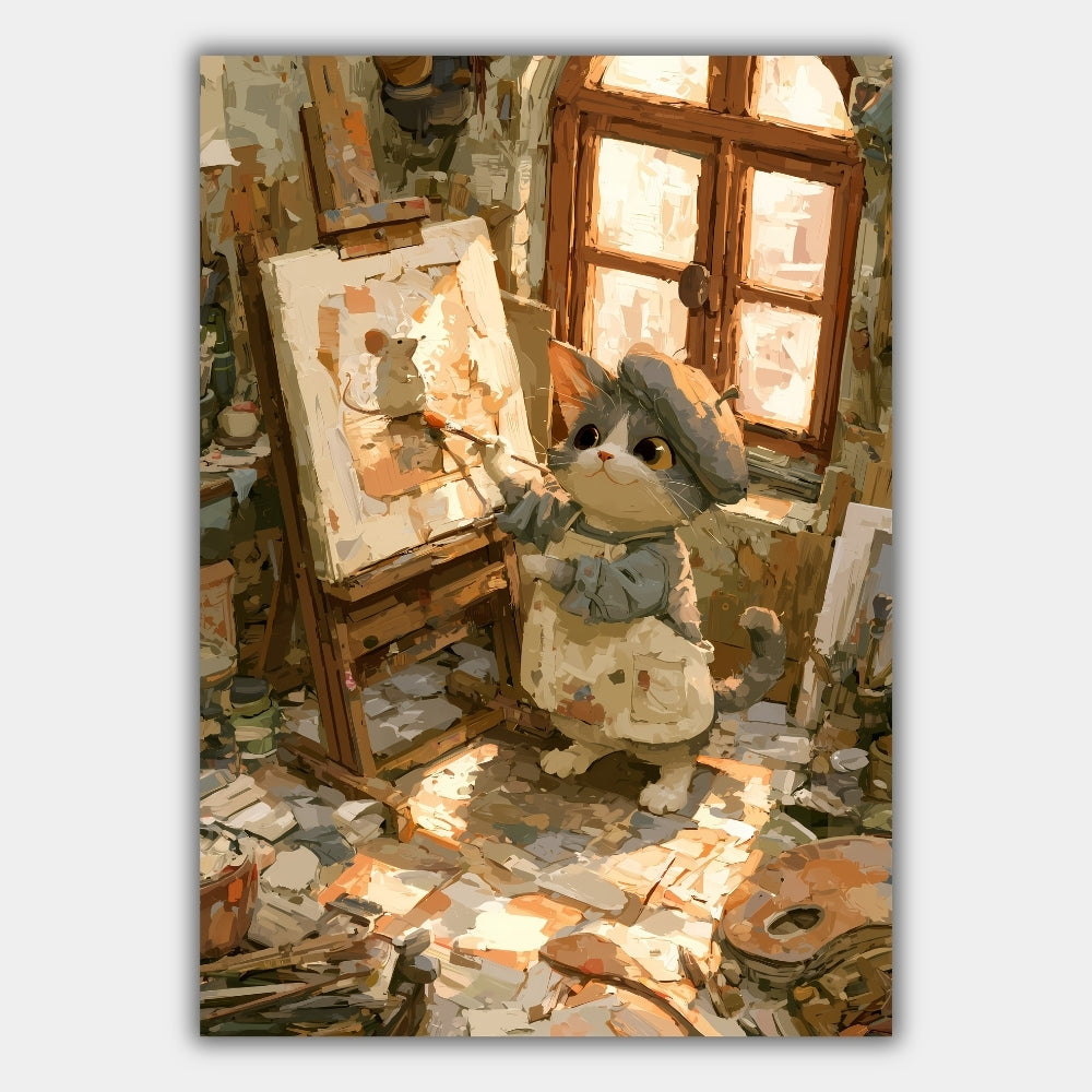 Katze im Atelier Poster – Produktansicht 1