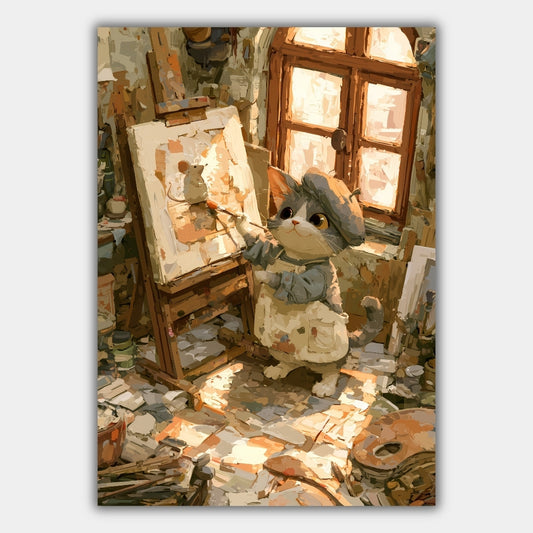 Katze im Atelier Poster – Produktansicht 1