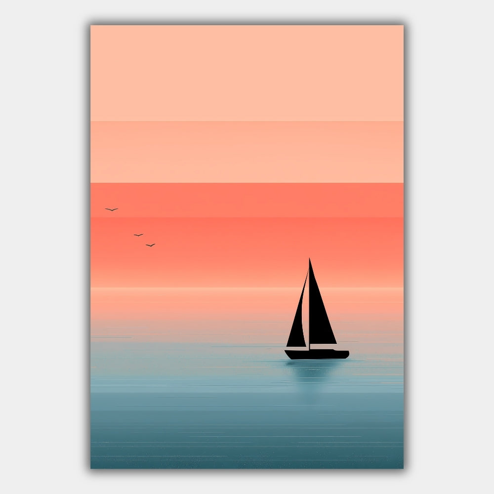 Segelboot Minimalistisch Poster – Produktansicht 1