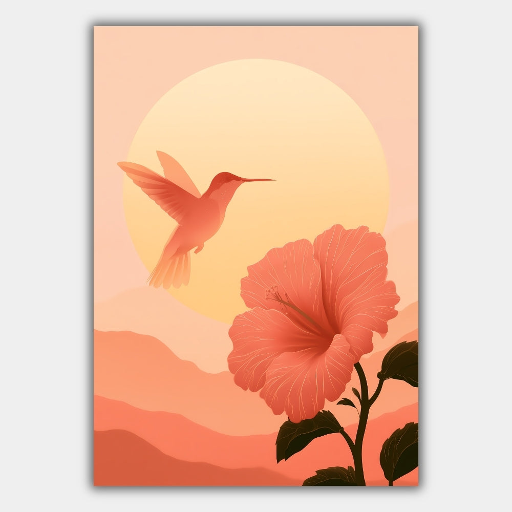 Kolibri Hibiskus Tropisch Poster – Produktansicht 1