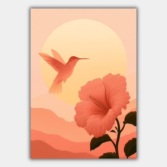 Kolibri Hibiskus Tropisch Poster – Produktansicht 1