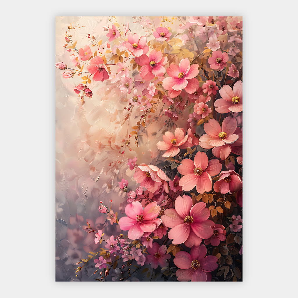 Rosa Blütenmeer Poster – Produktansicht 1
