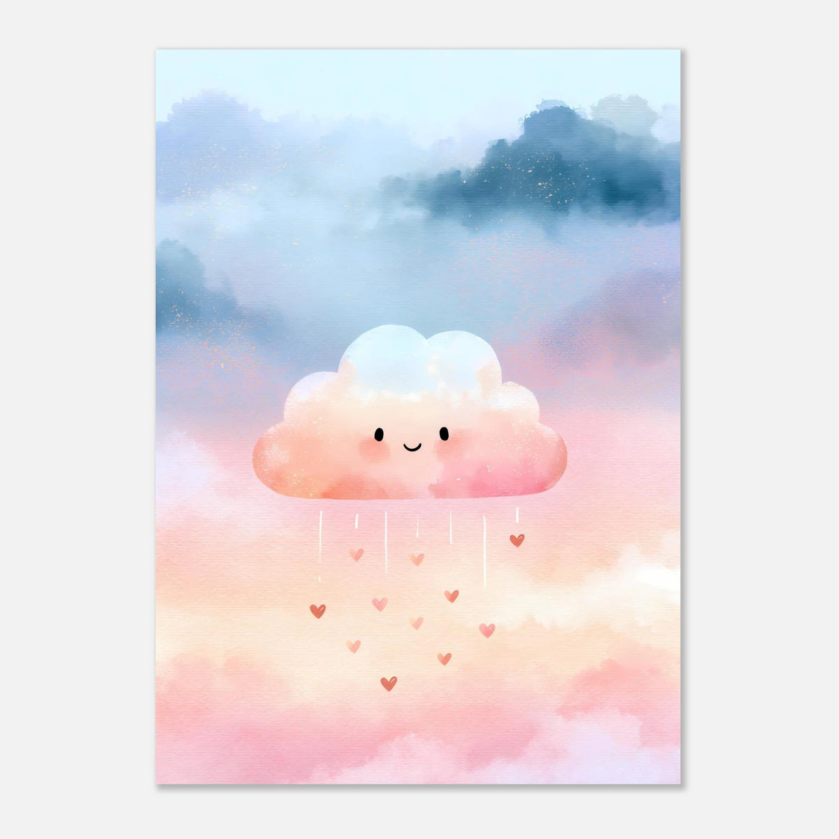 Wolke mit Herzenregen Poster – Produktansicht 4