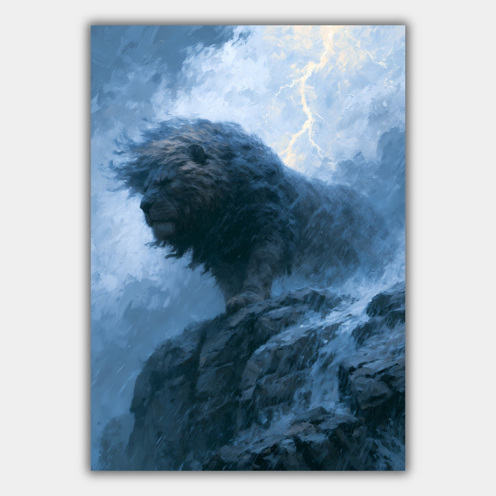 Löwe Sturm Dramatisch Poster – Produktansicht 1